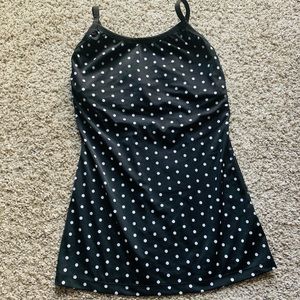 Kate Spade/Beyond Yoga polka dot tank top with built in bra. Size Small